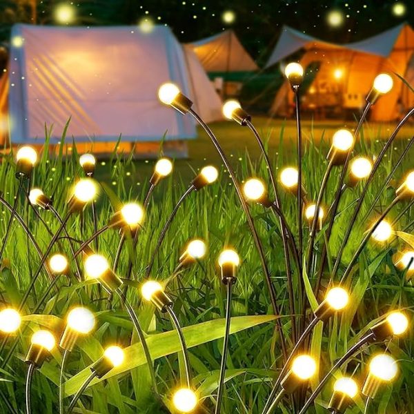 10 Lights – Led Solar Powered Firefly Light Outdoor Waterproof Solar Garden Light Decorative Swaying Wind Dancing Solar Lamp