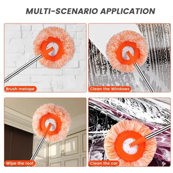 360° Rotatable Cleaning Mops Adjustable Multifunctional Sun Flower Chenille Magic Mop Head Microfiber Dust Mops Window Cleaning