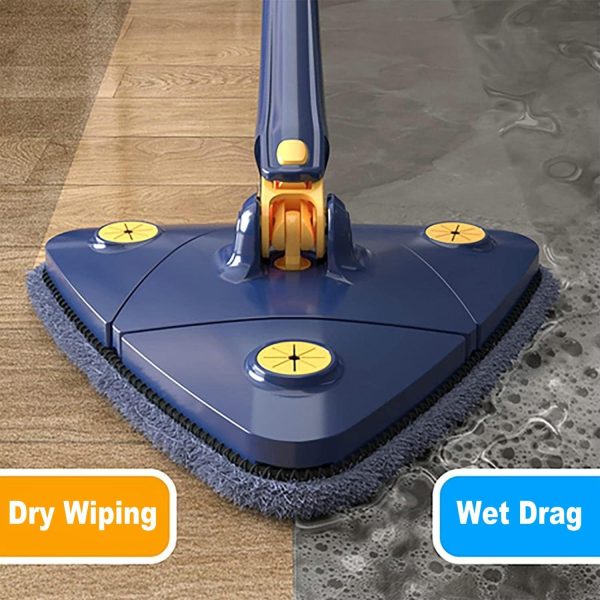 Extended Triangle Mop 360 Twist Squeeze Wringing Window Glass Toilet Bathroom Floor Household Cleaning Ceiling