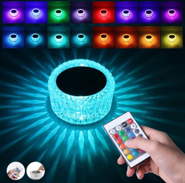 Mega Power Led Bird Nested Crystal Lamp Table Lamp, 16 Color Changing Rgb Touch+remote Control.