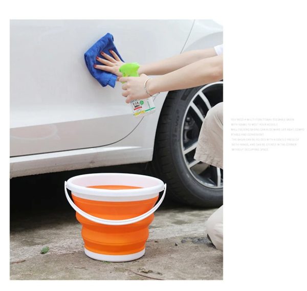 Silicon Folding Bucket Foldable Bucket With Handle 5 Litre Random Color