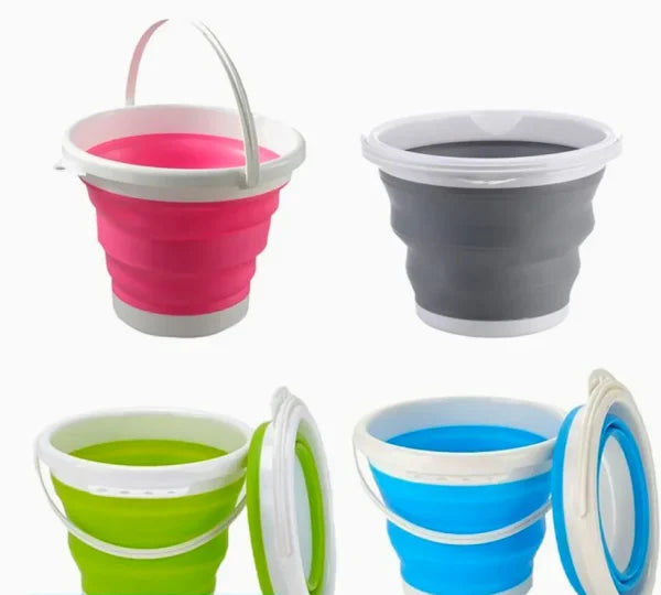 Silicon Folding Bucket Foldable Bucket With Handle 5 Litre Random Color